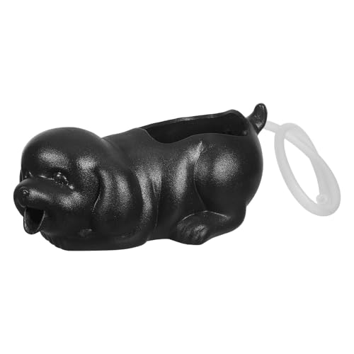 Fuente de agua de cerámica para jardín con figura de perro y soporte para plantas en tu estanque 2
