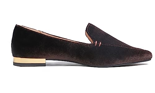 Image of FEVERSOLE Women's Loafer Flat Pointed Deco Low Heel Fashion Slip On Dress Driving Office Shoes