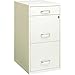 Space Solutions - 3 Drawer Fully Assembled Steel File Cabinet, Home & Small Office Use, Fits Under Most Desks, Letter-Size, Small Supply Drawer, Locking, Pearl White