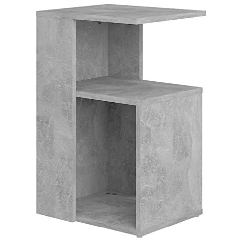 vidaXL Mesa Auxiliar Muebles Mobiliario Sofá Café Centro Salón Sala de Estar Libros Estante Estable Decoración Contrachapada Gris Hormigón 36x30x56cm