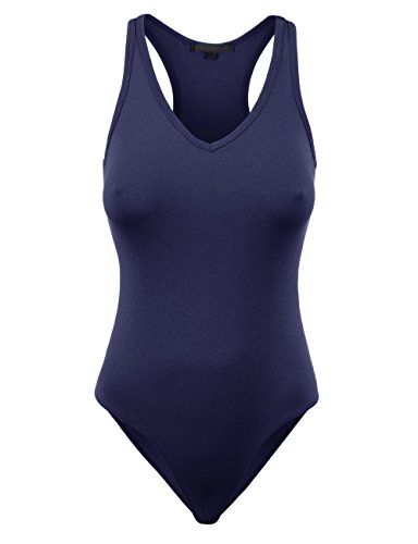 BEKTOME Womens Basic Solid Soft Stretchy Tank Top Bodysuit Leotard