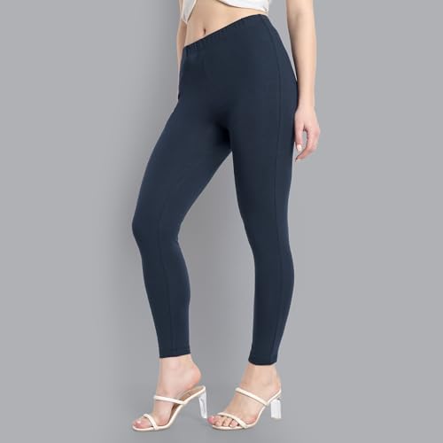 Image of ONE SKY Women Ankle Length Leggings | Premium Cotton Modal Spandex Blend | High Waist Stretchable & Bio-Washed Fabric | Colour-Lock | Ethnic Leggings for Women