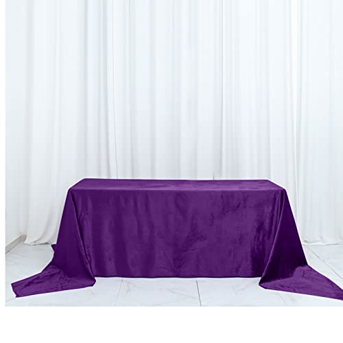 Efavormart Premium Velvet Purple 90" X 156" Rectangle Tablecloth For Wedding Party Events #TOP14