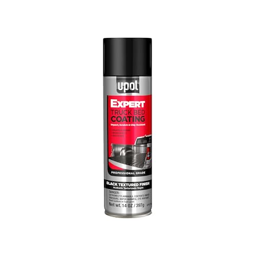 U-POL Expert Truck Bed Coating, Professional Grade Paint Spray, Extra Durable, Textured Finish, Black, 14 oz