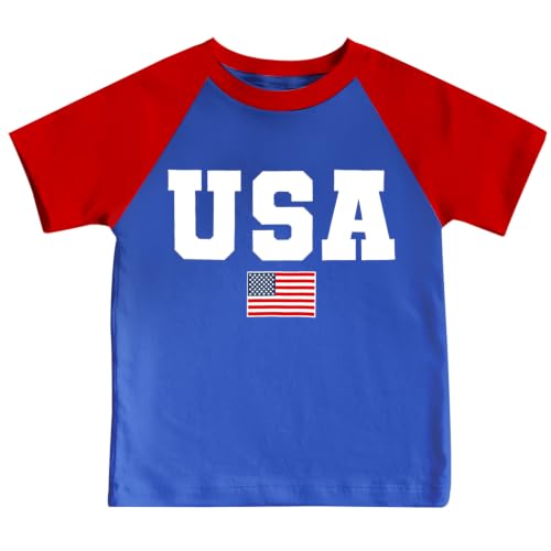 Image of 4th of July Shirts Toddler Boys Girls American Flag USA T-Shirt Kids Patriotic Tee Tops