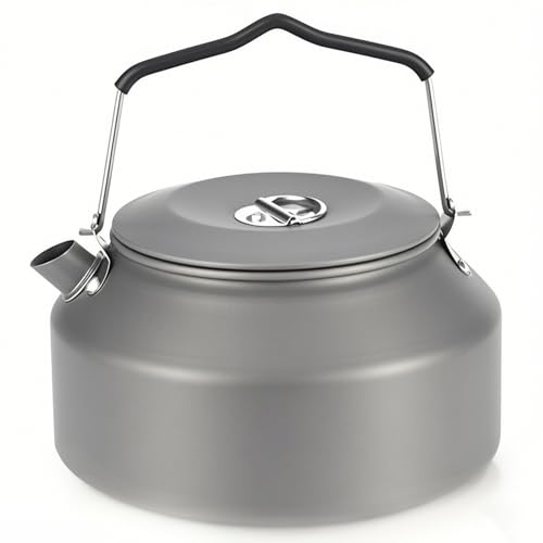 Hervidor de agua de 1,6 L de tamaño mediano, de aluminio ligero con bolsa de transporte, tetera compacta y portátil para aventuras al aire libre, hervidores para hervir agua, senderismo, camping,