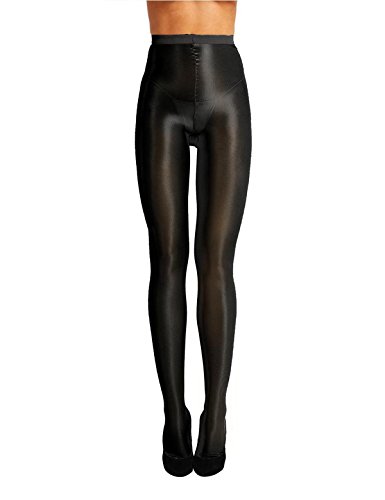 Image of ranrann Women's Ultra Shimmery Stretch 70D Thickness Footed High Waist Silk Stockings Pantyhose Tights