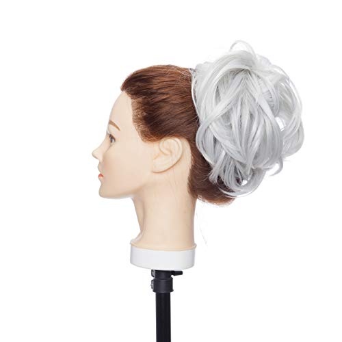 Messy Hair Bun Hair Piece 80g #Sliver Gray