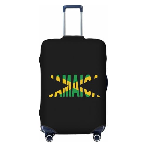 Jamaican Flag Travel Luggage Cover Suitcase Protector Fits 29-32 Inch Case(Black,XL)