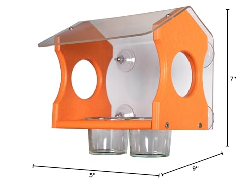 JCs Wildlife Recycled Poly Lumber Window Oriole Jelly Bird Feeder - Transparent Back - Made in The USA - Grape Jelly Bird Feeder - Thumbnail 3