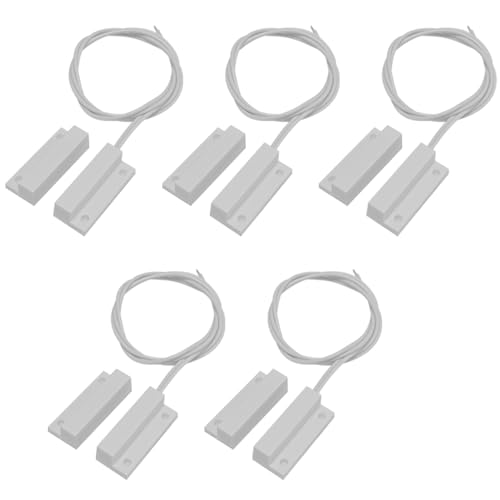 Image of 5 Sets Surface Mounted NC Magnetic Contacts Switch for Door /Window Alarm System with Double Side Tape (White)