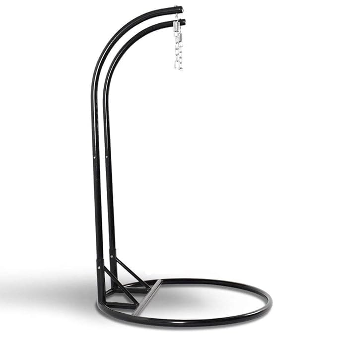 Image of Garden Iron Outdoor /Indoor Swing /Jhoola /hammocks Brown Stand, Standard, Black (Stand Only) (Brwon Double)