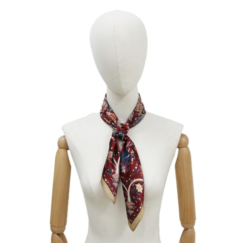 DANA XU 100% Mulberry Silk Fashion Scarf For Women 27×27 inches Medium Square Lightweight Hair Bandanas4