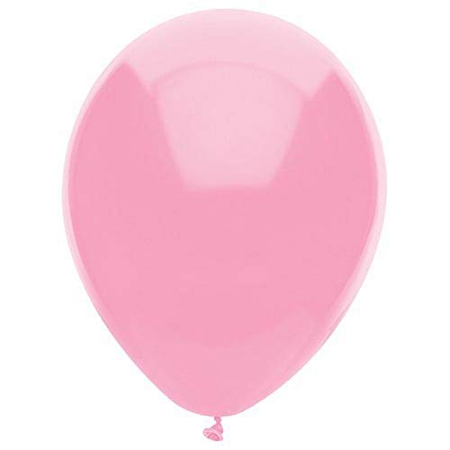 PartyMate 12" Round Solid Color Latex Balloons, 100-Count, Hot Pink Pastel
