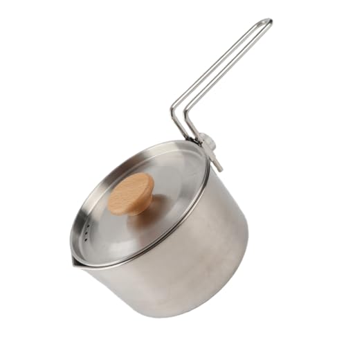 Stainless Steel Camping Pot 1000ml Detachable Handle