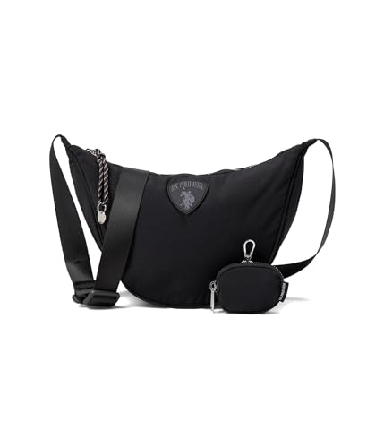 U.S POLO ASSN. Unisex Uspa Nylon Banana Crossbody Black Medium