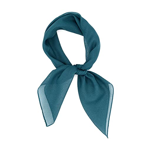 Colours & Beauty Petit Foulard Turquoise Foncé en soie pour femme fabriqué en Italie | Petit Foulard pour Femme en satin multi-usages | Foulard Carré cm 50 x50 couleurs assorties