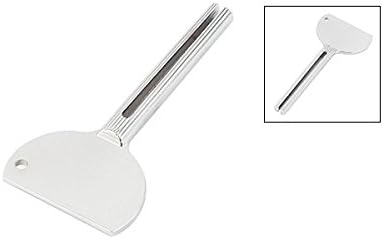 Miniatura 2 de uxcell Tubo de pasta de dientes de acero inoxidable para tinte de cabello, dispensador de rodillo de llave de color, tono plateado para baño