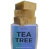 Tea Tree (10.5 oz) Pure Coconut Oil Soap with ORGANIC SPIRULINA. Handmade, Vegan, All Natural, Moisturizing, With AAA+ Therapeutic-Grade Australian Essential Oil