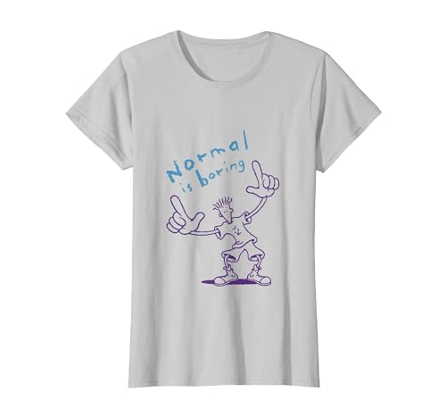Fido Dido Dots Normal is Boring T-Shirt, Women, Silver Grey, Medium
