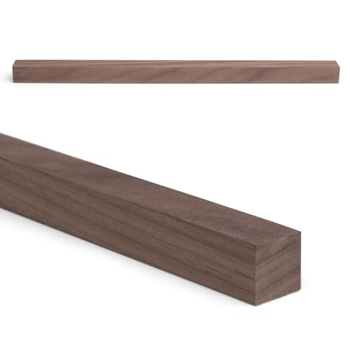 Woodsellers Nogal a medida 25 x 25 mm [350 – 1000 mm de longitud a elegir] – Listón de madera maciza (cepillada y en ángulo recto) – Secado técnico y listo para pegar (natural, 25 x 25 x 550 mm)