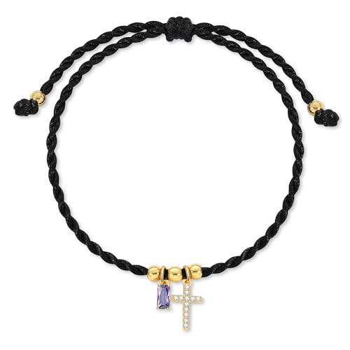 Birthstone Bracelets for Women Cross Bracelet for Women Christmas Gifts for Mom Wife Birthday Gift Ideas First Communion Gifts for Gls Teacher Valentine gift 06.Jun.(Alexandrite)