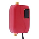 Instant Electric Tankless Hot Water Heater 110V Mini Shower Waterheater for Kitchen Bath Home Use 3000W (Red)