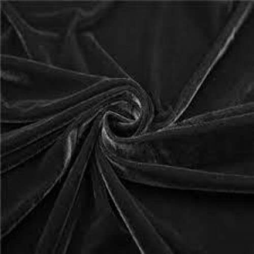 Tissu en velours noir de 137,2 cm de large avec texture peluche au reflet profond