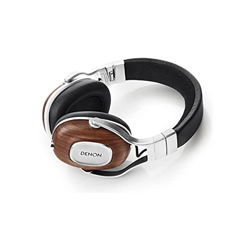 Denon AH-MM400 Over Ear-Kopfhörer (40 mm Free Edge-Treiber) Walnuss-Holz, Schwarz