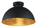 schwarze deckenlampe klein Deckenleuchte Jimmy 1-flammig in schwarz / innen goldfarbig