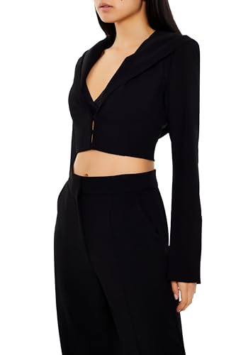 Forever 21 Women's Plunging Hooded Cropped Blazer4