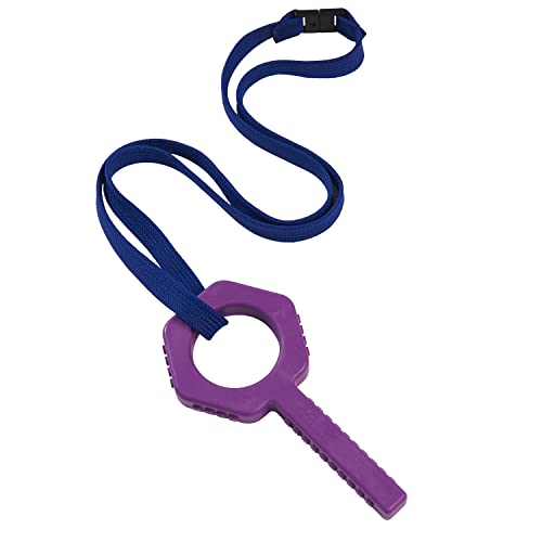 Sensory Direct Chewbuddy Pling Grab Chew & Lanyard - Pack of 1 Sensory Toy for a Fidget Chew or Teething Aid | for Kids Adults Autism ADHD ASD SPD Oral Motor or Anxiety Needs | Purple
