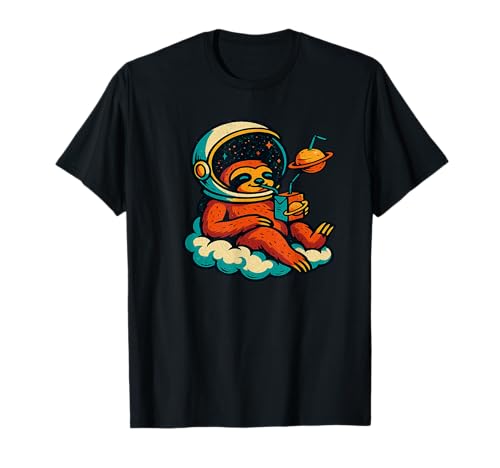 Casque Paresseux dans l'espace avec Nuage Relaxant avec Boisson T-Shirt