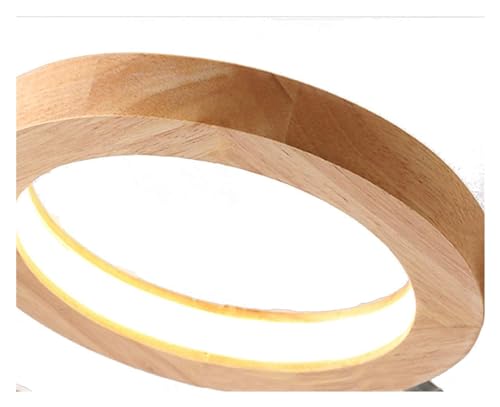 Lustre plafonnier LED bois massif dimmable pour éclairage de salon et bureau
