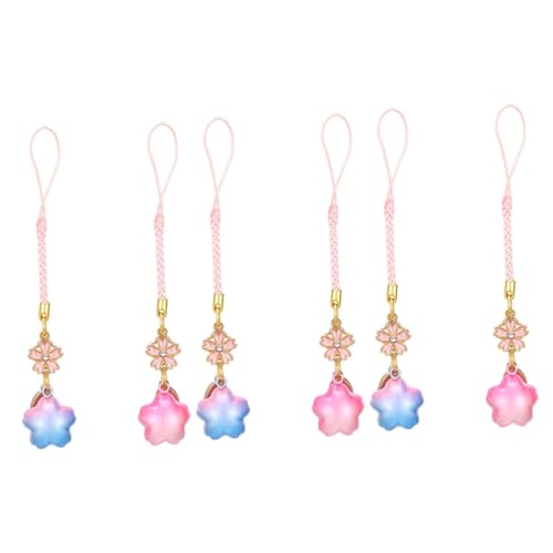 Pendentif fleurs japonaises porte bonheur et lot de cloches cles