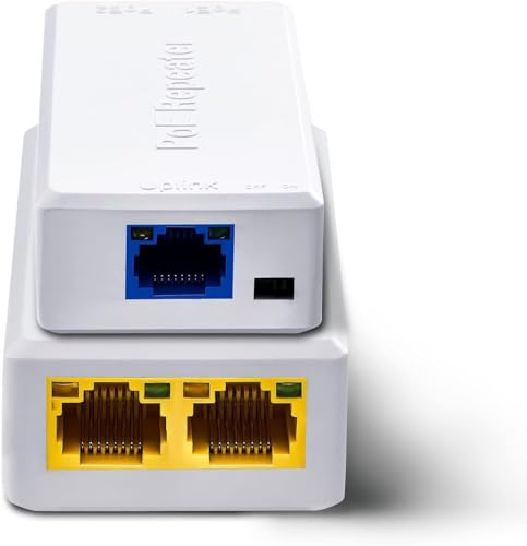 Image of XIKKART Poe Repeater, Smart Poe Extender Upto 100M Supported 2 Cameras, Cascade 2-3 Times, Poe Extension Networking Device, Supports IEEE802.3af /at, Plug-and-Play, (No External Power Required)