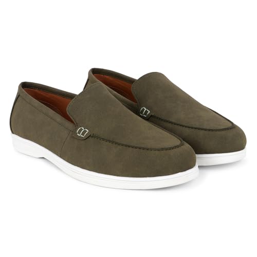Image of Cantabil Casual Loafers Shoes for Men l Lightweight & Comfortable with Cushioned Insole PU Upper TPR Sole Lace-Up on Closure (P MFTW00139)