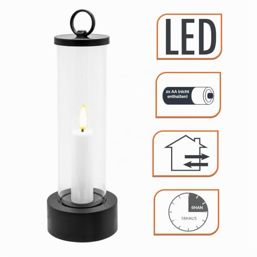 Spetebo Outdoor LED Kerze im Glas batteriebetrieben 20 x 7 cm - 2er Set – Bild 3