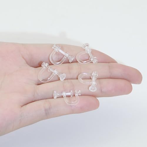 6PCS Clips para Aretes Transparentes de Resina miniatura 5