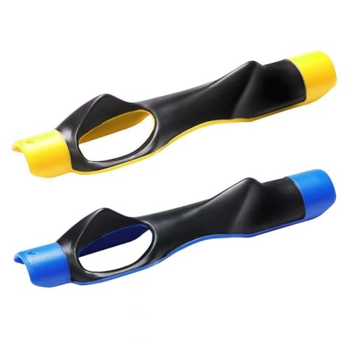 2 個ゴルフスイングトレーナーグリップガイドすべてのクラブ用軽量 & ポータブルゴルフトレーニンググリップ初心者向け