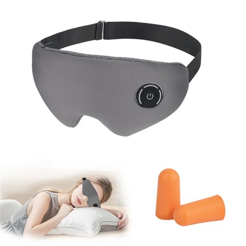 Maschera per gli occhi riscaldata - Maschera termica per gli occhi con 3 impostazioni di calore regolabili, maschera per dormire, massaggiatore per gli occhi, occhiali termici in cotone