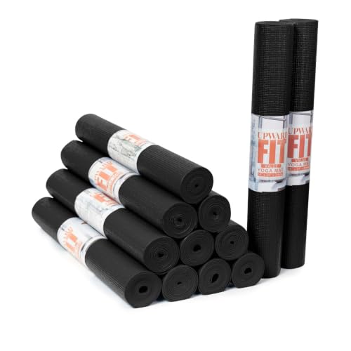Image of 12 or 16-Pack Value Yoga Mat, 68 inch x 24 inch Non Slip Exercise Mat, 3mm Thick Gym Mat, Bulk Non Toxic Yoga Mats for Schools and Studios
