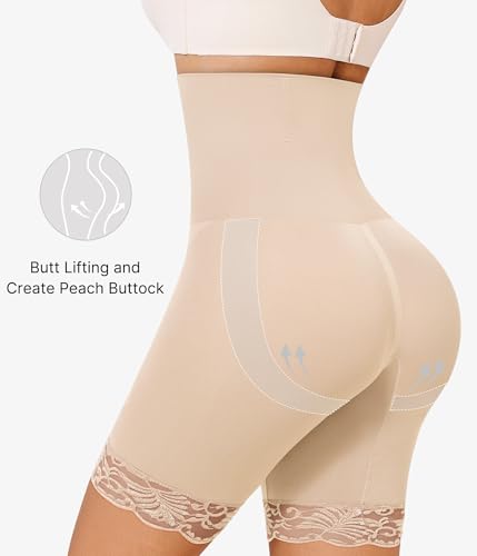 Image of Nebility Shapewear for Women Tummy Control High Waisted Body Shaper Shorts Thigh Slimmer Butt Lifter Panties Underwear