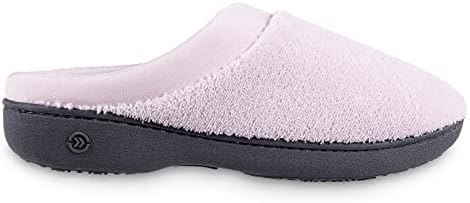isotoner Women's Terry and Satin Slip On Cushioned Slipper with Memory Foam for Indoor/Outdoor Comfort Flat Sandals, Petal Pink, 9.5-10 | Image 3