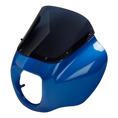 Image of Front Headlight Quarter Fairing Windshield Fit For Harley Low Rider FXLR S FXLRS 2018-2025 Street Bob FXBB FXBBS 2018-2025 Softail Standard FXST 2020-2024 Electric Blue