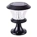 Seasaleshop 8 LED Columna Faro Exterior Impermeable Energía Solar Linterna Luz Comunidad Europea Estilo Villa Luz Exterior Patio Puerta Pilar Luz Pared Patio Lámpara