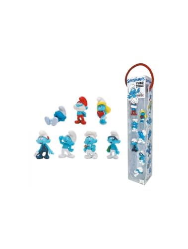 Plastoy Smurfs Figurine Set of 7, The Smurfs Tube Series 7, 2-5 cm, Multicolored, Plastic