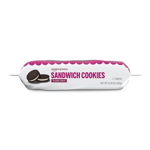 Image of Amazon Grocery, Sandwich Cookies, Double Filled, 15.35 Oz