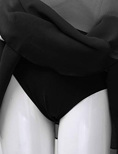 Yeahdor Kids Girls Rhinestone Tulle Splice Cutouts Back Figure Ice Roller Skating Competition Gymnastic Leotard Dress Black 10 #TOP6