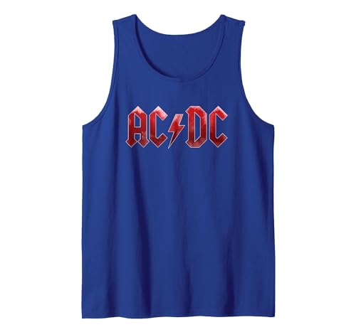 Image of Official AC/DC Red Ice Logo Band Music Hard Rock Roll Tank Top, Men, Royal Blue, Large